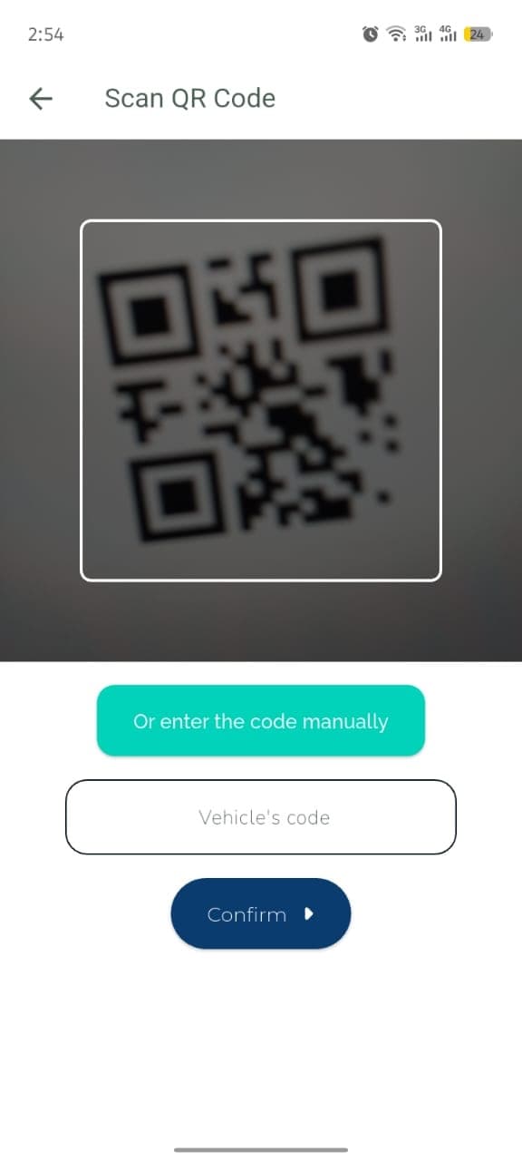 location rent renting scooters motos écran de l'application pogo scaner véhicule 