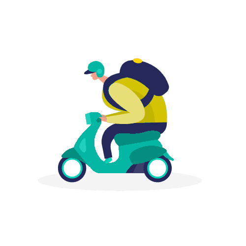 location rent renting scooters motos Promotional vector image of scooter driver